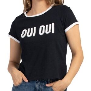 Cinq à Sept OUI OUI SHRUNKEN RINGER TEE. Size M MSRP $95